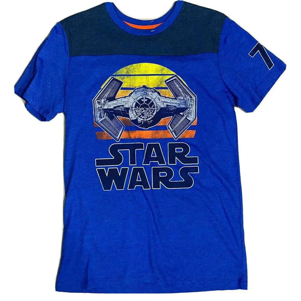 Star Ward Mens T-Shirt -Retro Colorful Tie Fighter‎ Logo Image Fifth Sun Small